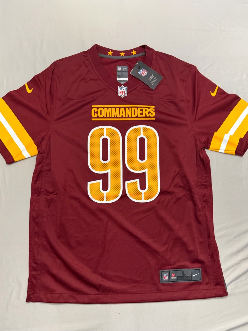 Nike Burgundy and Gold Washington Commanders #99 Jersey